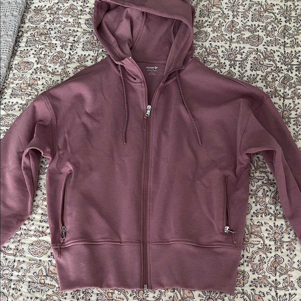 Old Navy Women's Mauve Zip-Up Hoodie